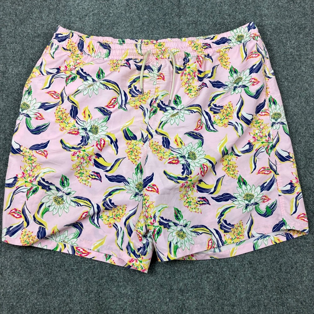 Polo Ralph Lauren Mens Pink Tropical Floral Swim Trunks Size 3XB Big & Tall